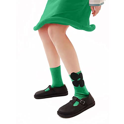 Mcool Mary Women's Colorful Dress Crew Socks Funky Flower Patterned Casual Cotton Socks for Girls Gifts