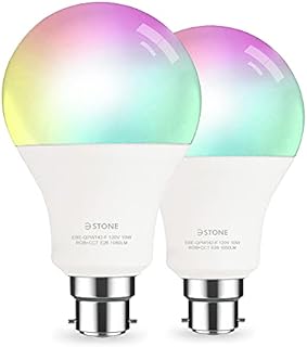 Smart RGB LED Light Bulb B22 by 3Stone, 2700K-6500K Dimmable White, 10W 1050 Lm (100W Equivalent) B22 Bayonet, 2.4G(Not 5G)WiFi App Voice Controlled , Works Perfect with Alexa, Google Assistant