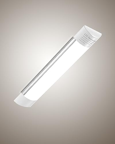 Bellanny Led-strip, waterdicht, 30 cm, plafondlamp, buiten, 10 W, 1200 lm, neutraal wit, 4500 K, aluminium buis en pc voor kantoor, magazijn, garage, kelder, werkplaats