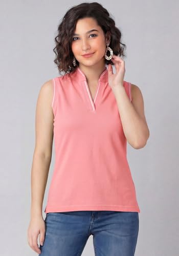 Image of Wear Your Opinion Mandarin Collar Sleeveless T Shirt for Women Top