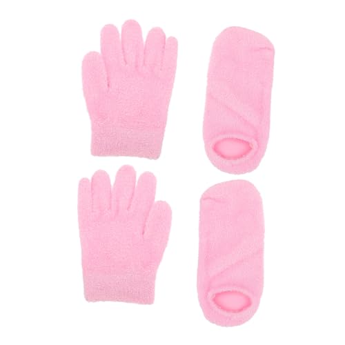 WRITWAA 2Pares Guantes Hidratantes y Calcetines De Gel Para Cuidado De Pies y Manos Set Spa Reutilizable Para Hidratación y Reparación De Agrietada