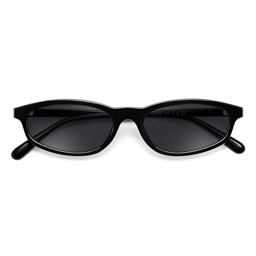 FEISEDY Small Oval Sunglasses for Women Men, Cat Eye 90s Y2k Sunnies, Lightweight Narrow Shades Trendy Glasses B9169