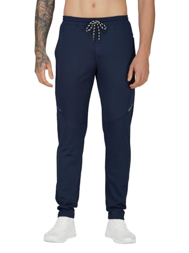 Image of Men's FlexFlow Trackpants - 4-Way Taiwan Stretch Fabric | Ultra-Soft, Heavy-Duty | Gym, Running, Lounge Wear with Zip Pockets