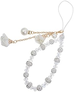 Hemobllo Cell Phone Strap Charm Rhinestone Beaded Phone Straps Crystal Flower Pendant Charm Phone Lanyard Phone Accessories for Backpack Smart Phone Camera Purse (Random Color)
