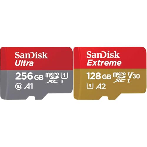 �y�Z�b�g�����z�y �T���f�B�X�N ���K�i �z SanDisk microSD �J�[�h 256GB UHS-I U1 Class10 Ultra SDSQUAC-256G-GH3MA + �y �T���f�B�X�N ���K�i �z microSD 128GB UHS-I U