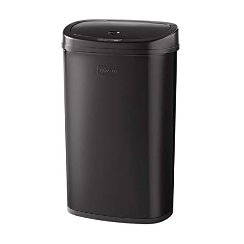 Mainstay Motion Sensor Trash Can, 13.2 Gallon, Black Stainless Steel