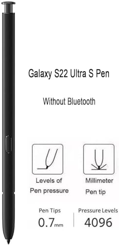 Befzygwk Galaxy S22 Stylus Pen Replacement For Samsung Galaxy S22 Ultra 5G Touch Stylus Pen, S22 S Pen Without Bluetooth Replacement + Tips/Nibs (Black)