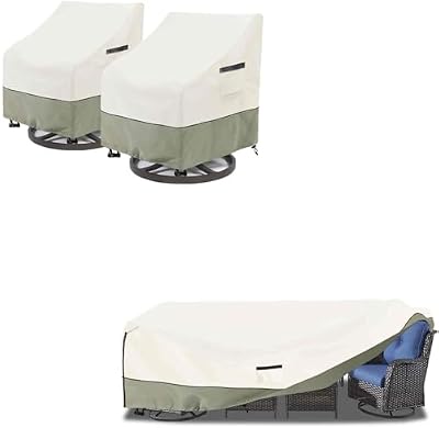 Outdoor Swivel Lounge Chair Cover 2 Pack and Patio Furniture Cover