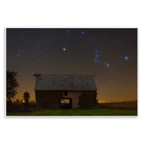 Luminous Stars Quiet Cabin, 13 x 19 Inch Mounted Print on Wall Plaque