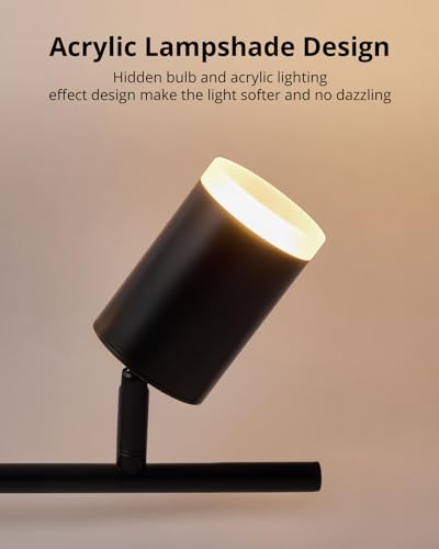 Gr4tec Ceiling Light LED 4 Bulbs Black, Adjustable Ceiling Light GU10 for Indoors, Modern for Living Room, Bedroom and Kitchen, Without Bulb