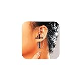 Zehope Black Goth Cross Earrings Punk Emo Sword Earring for Women and Men(1 Pcs)