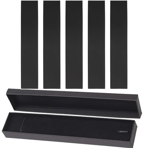 5 Stück Schmuck Geschenkschachtel, 21x4x2cm Halskette Geschenkbox Rechteckige Schmuckschatulle Karton Schmuckverpackung für Ketten Armbänder Ohrringe Weihnachtsgeschenke(Schwarz)