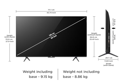 Image of TCL 126 cm (50 inches) 4K Ultra HD Smart QLED Google TV 50C655 (Black)