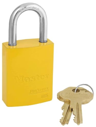 Image of AL1Y Metal National Marker Aluminum Padlocks, Yellow, 1 16 Inches Shackle Clearance