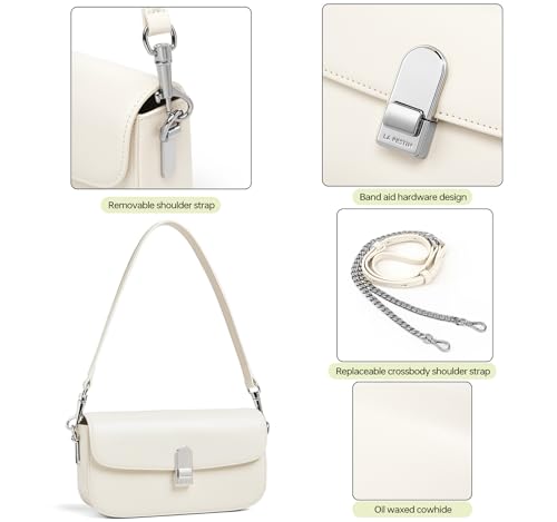 LA FESTIN Small Leather Shoulder Bag For Women: Rectangle Shoulder Purse With Chain Strap-Daily Going Out Crossbody Bag4