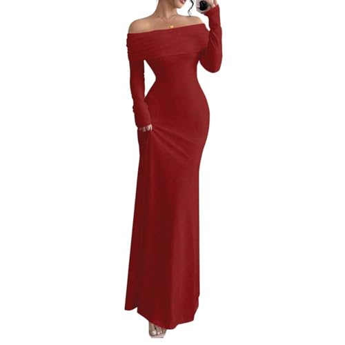 Robe longue à épaules dénudées idéale pour fêtes et dîners