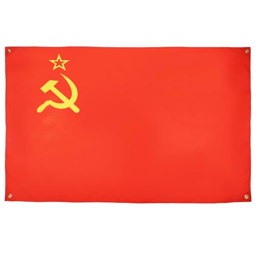 AZ FLAG Bandeira URSS 150 x 90 cm com 4 ilhós, pavilhão comunista para varanda ou parede