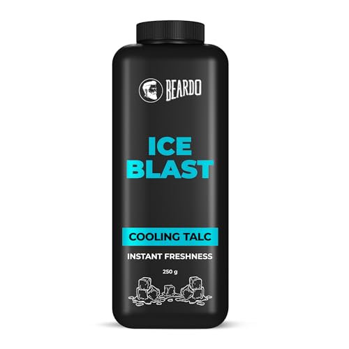 Image of Beardo Ice Blast Talc powder for men | INSTANT ICY COOLING Talcum Powder Men | Combat heat with Menthol 250g