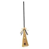 Escoba de Bruja de Paja de Halloween – Accesorios de Escoba de Bruja con Mango Desmontable, Accesorios de Disfraz de Halloween, Escoba voladora de Mago Realista, decoración de Fiesta de Palo de Bruja