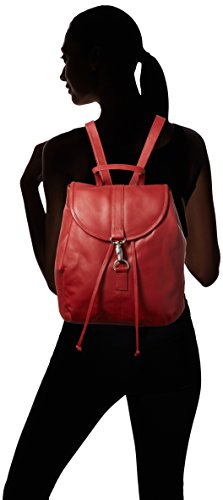 Piel Leather Medium Drawstring Backpack, Red, One Size #TOP4