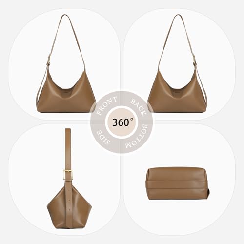 Bolso Hobo de Cuero Genuino para Mujer 12.6x4.7x7.9 in miniatura 6