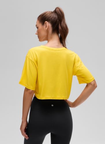 Image of CRZ YOGA Pima Cotton High Neck Crop T-Shirt