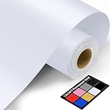 12' x 14FT White Vinyl - Matte White Permanent Vinyl with PET Backing [Easier Weed Never Residue], Permanent Adhesive for Cutting Machine, Party Decoration, Car Decal, Signs, Scrapbooking