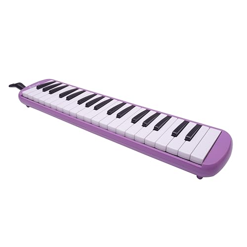 Image of Juarez 37 Key Melodica JMLD37PP Musical Instrument Soprano Air Piano Keyboard Pianica with Carrying Bag, 1 Soft Long Tube, 1 Mouthpiece, Wipe Cloth, Purple
