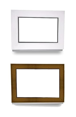 Kunststofffenster - Festverglasung - Fenster - innen weiß/außen golden oak - BxH: 90 x 45 cm - 900 x 450 mm - 2 fach Verglasung - 60 mm Profil