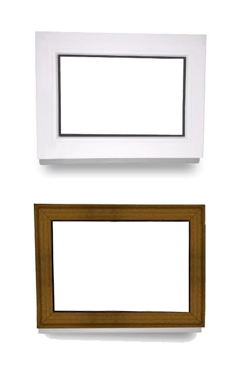 Kunststofffenster - Festverglasung - Fenster - innen weiß/außen golden oak - BxH: 80 x 45 cm - 800 x 450 mm - 2 fach Verglasung - 60 mm Profil