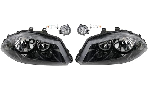 Johns, Juego de faros halógenos izquierdo y derecho, apto para Seat Ibiza Cordoba 6L 05/07 – con intermitentes + faros antiniebla + bombilla