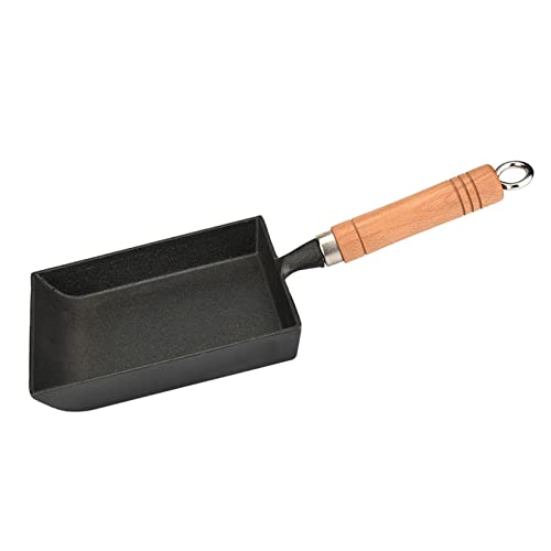 Cast Iron Skillet Tamagoyaki Pan Japanese Omelette Pan Rectangle Frying Pan Non-Stick Egg Pan Grill Pan Wooden Handle Cast Iron Griddle 6 Inch Frying Pan Cast Iron Skillet #TOP6