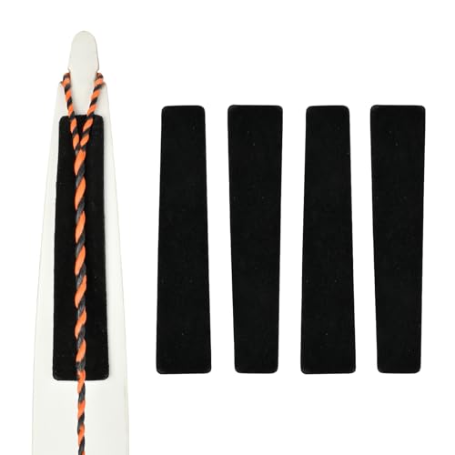 SPG Archery Bow String Silencers - 2 Pairs Bow Limb Silencer Protect Bow Tip Adhesive Bowstring Silencer for Longbow Recurve Bow Hunting Shooting Practice(Black)