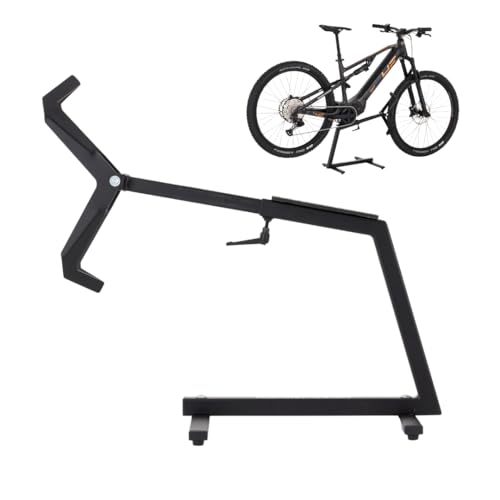 DRAGONWORKS Soporte para bicicletas eléctricas con motor central, construcción robusta con capacidad de carga de 45 kg, fácil de mantener y rueda trasera giratoria, para neumáticos de 27,5' a 29'