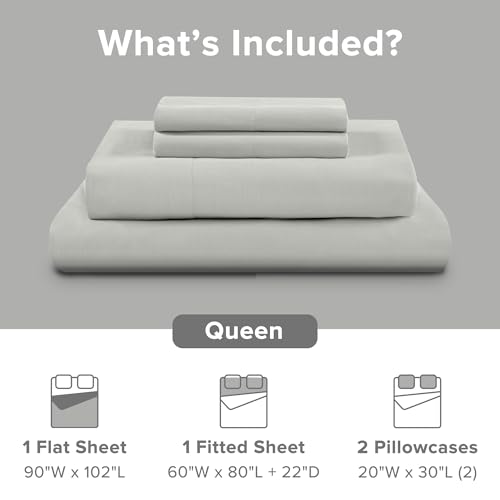 Image of Comfort Spaces 100% Cotton Percale Sheets Queen Extra Deep Pocket, 4 Piece