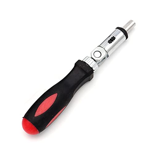 Ratchet Screwdriver 1/4 Inch Inside Hexagon Interface Screwdriver 0-180 Degree Ratchet Bit Holder Screwdriver for Mechanical Repairs Home Industrial