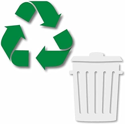 Vinyl Friend Recycle & Trash Decal Stickers Green 4.8 inches Premium Contour Cut Transfer Stickers Sleek Logo Symbols for Effortless Garbage Bin Organization
