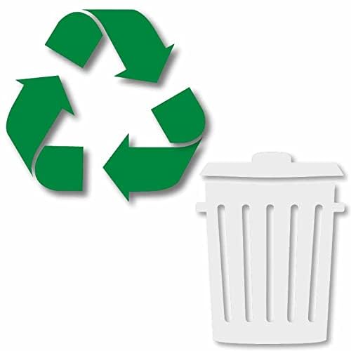 Vinyl Friend Recycle & Trash Decal Stickers Green 4.8 inches Premium Contour Cut Transfer Stickers Sleek Logo Symbols for Effortless Garbage Bin Organization