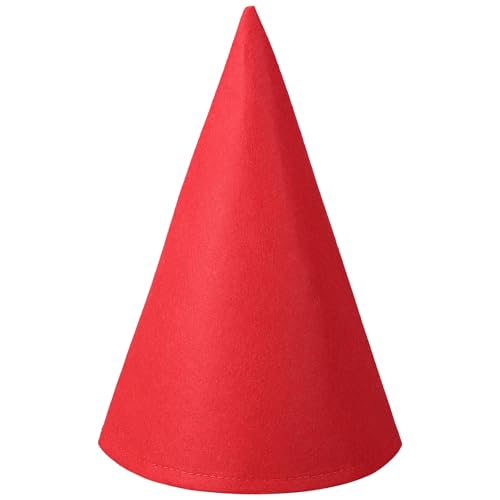 yptniginu Crayon Gnome Hats Felt Conical Dwarf Cap for Halloween Xmas Costume Cosplay Accessory Back to School Party Favor Supplies (Red)