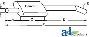 Compatible with Ford New Holland Tractor Muffler Part No: A-E4NN5230FA17M, FO-29, SW00568, 1117-2300, 87554784, 83949817, 83918009, 83903543, VPE8023, E4NN5230F, D7NN5230A, D5NN5230L