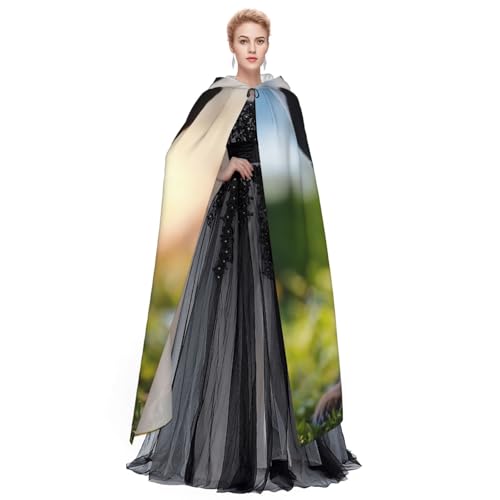 Cape à capuche carlin noir médiéval costume cosplay Noël - 4