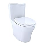 TOTO CST446CUMG#01 Aquia IV 1G Elongated Dual Flush 1.0 and 0.8 GPF Skirted CEFIONTECT two-piece-toilets, Cotton White