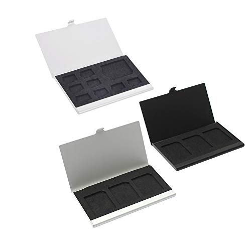 Bloepum 2 Pcs SD Card Case :1 Pcs Memory Card Case Card Box Holders for 3PCS SD Cards & 1 Pcs Storage Holder Box 8 TF and 1 SD