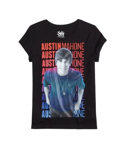 Girls Austin Mahone Graphic T-Shirt, Black, 8