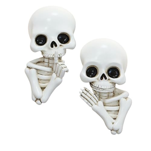 Escultura Decorativa De Calavera Para Habitación | Arte Mural Calavera Mirada Furtiva - Decoración de Resina Gótica con Cinta Invisible para Esquina de Puerta Apartamento Noche de Película de