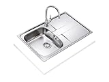 TEKA Fregadero Encastrado 1 Cubeta y Escurridor 45 cm en Acero Inoxidable, Modelo Stena 79 1C 1E
