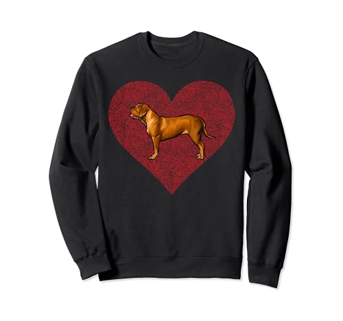 Dogues de Bordeaux Valentines Day Dog Love Fingerprint Sweatshirt, Black