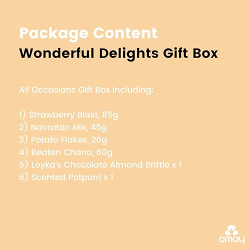 Omay Foods Wonderful Delights Gift Box | Corporate Gift Box I Wedding Gift Hamper | Dry Fruits, Healthy Snacks & Tea | Corporate Gift Pack I Wedding Favor