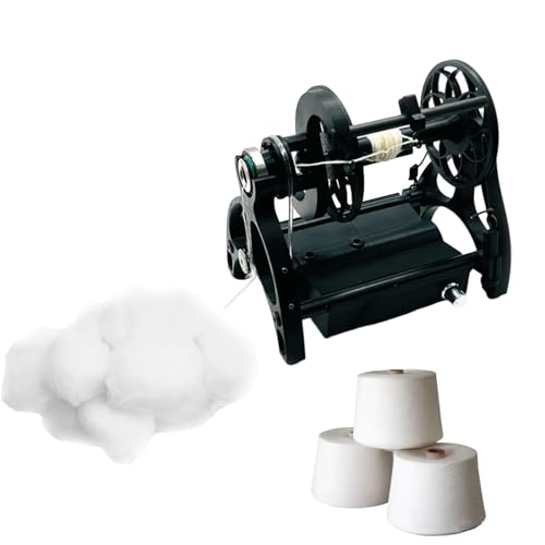 Elektryczne koło spinningowe do spinningu światłowodowego DIY Studio - Bezstopniowa prędkość 12V Mini spinningowa wełna koła z 3 małymi szpulami, 800RPM / min - maszyny do nawijania przędzy, czarny