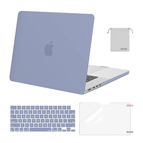 Image of MOSISO Compatible with MacBook Pro 16 inch Case 2025 2024 2023 2022 2021 M4 M3 M2 M1 A3403 A3186 A2991 A2780 A2485 Pro Max, Plastic Hard Shell&Keyboard Cover&Screen Film&Storage Bag, Lavender Gray